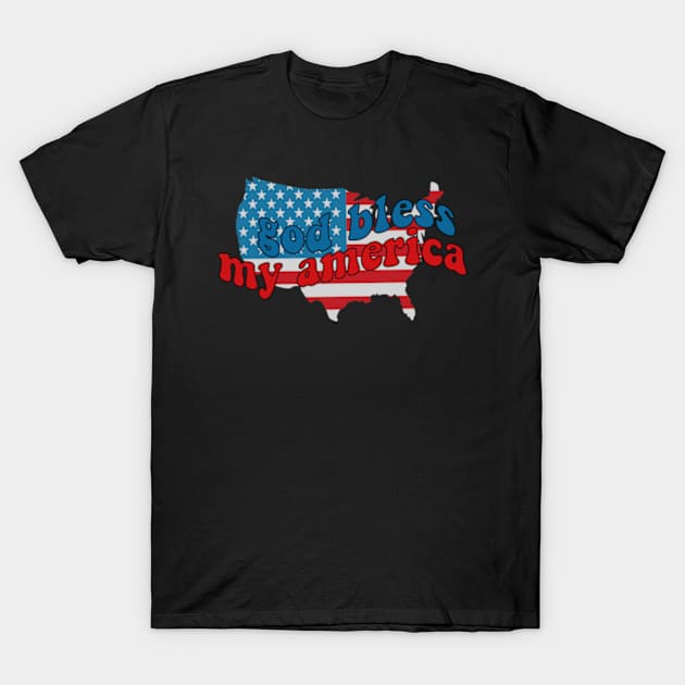 god bless my america 4th of july T-Shirt by soft and timeless